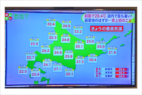 釧路の暑さ